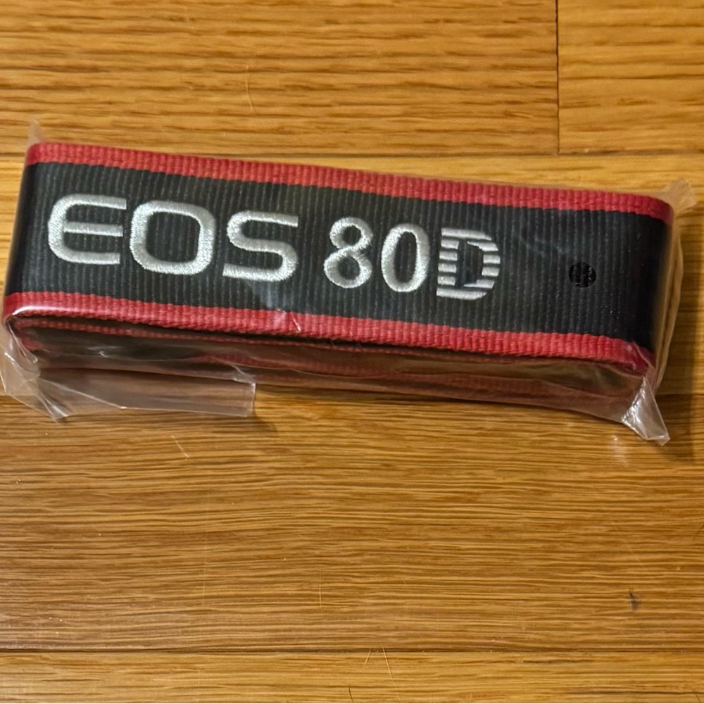 Canon EOS 80D Camera Neck Strap Black, Red, and White. New